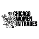 Chicago Women in Trades Logo: linework illustration of women construction workers with text 'Chicago Woman in Trade'. Click to visit their website.